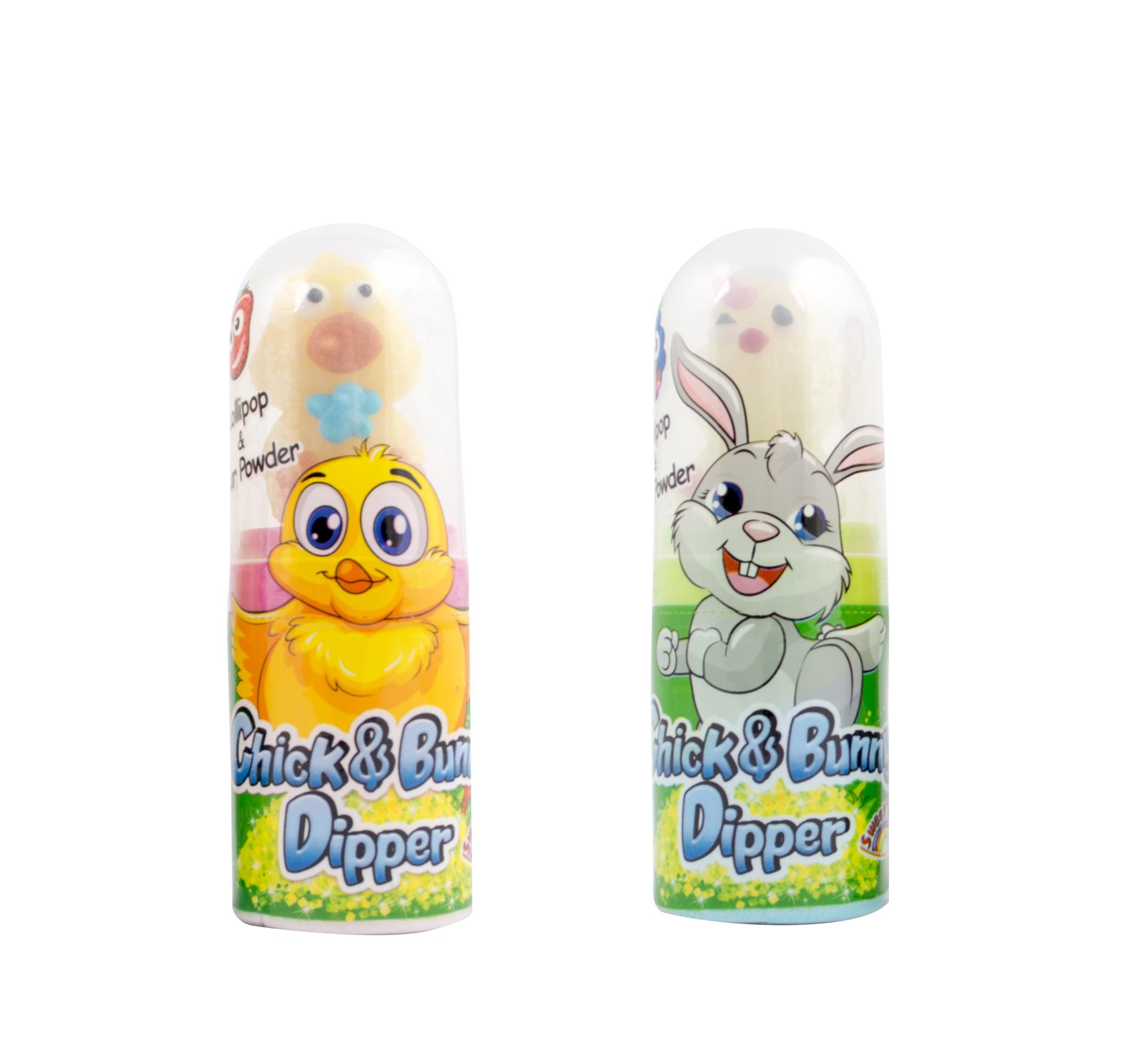 Chick & Bunny Dipper lízanka+cukr. prášok 40g