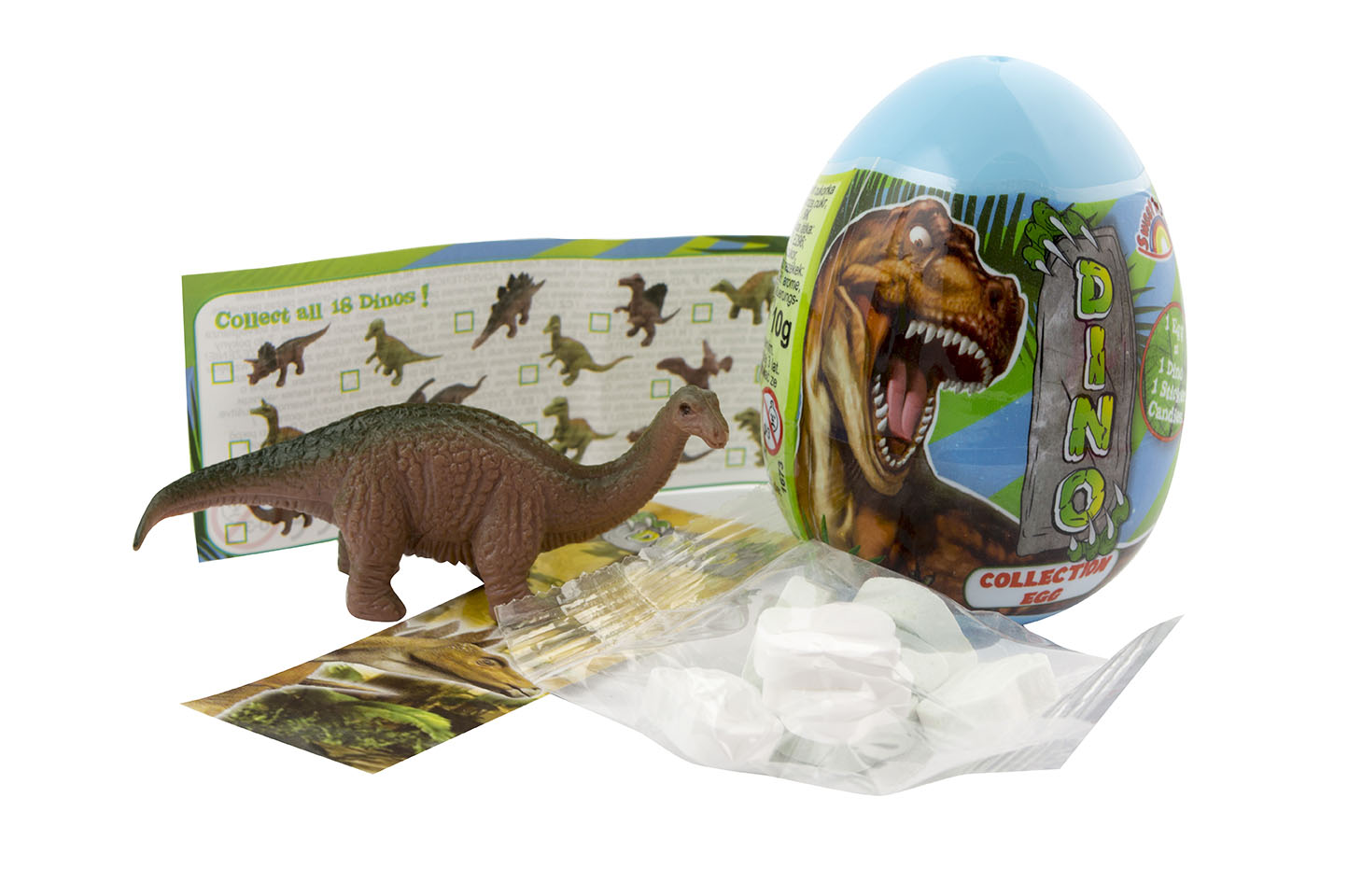 Dinosaurus eggs-vajíčko s 3D prekv.+cukr.10g NEW(18 ks)