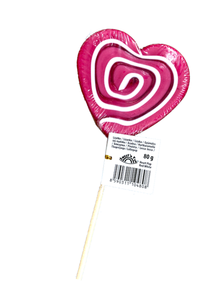 Heart pop dvojfarebná lízanka 80g