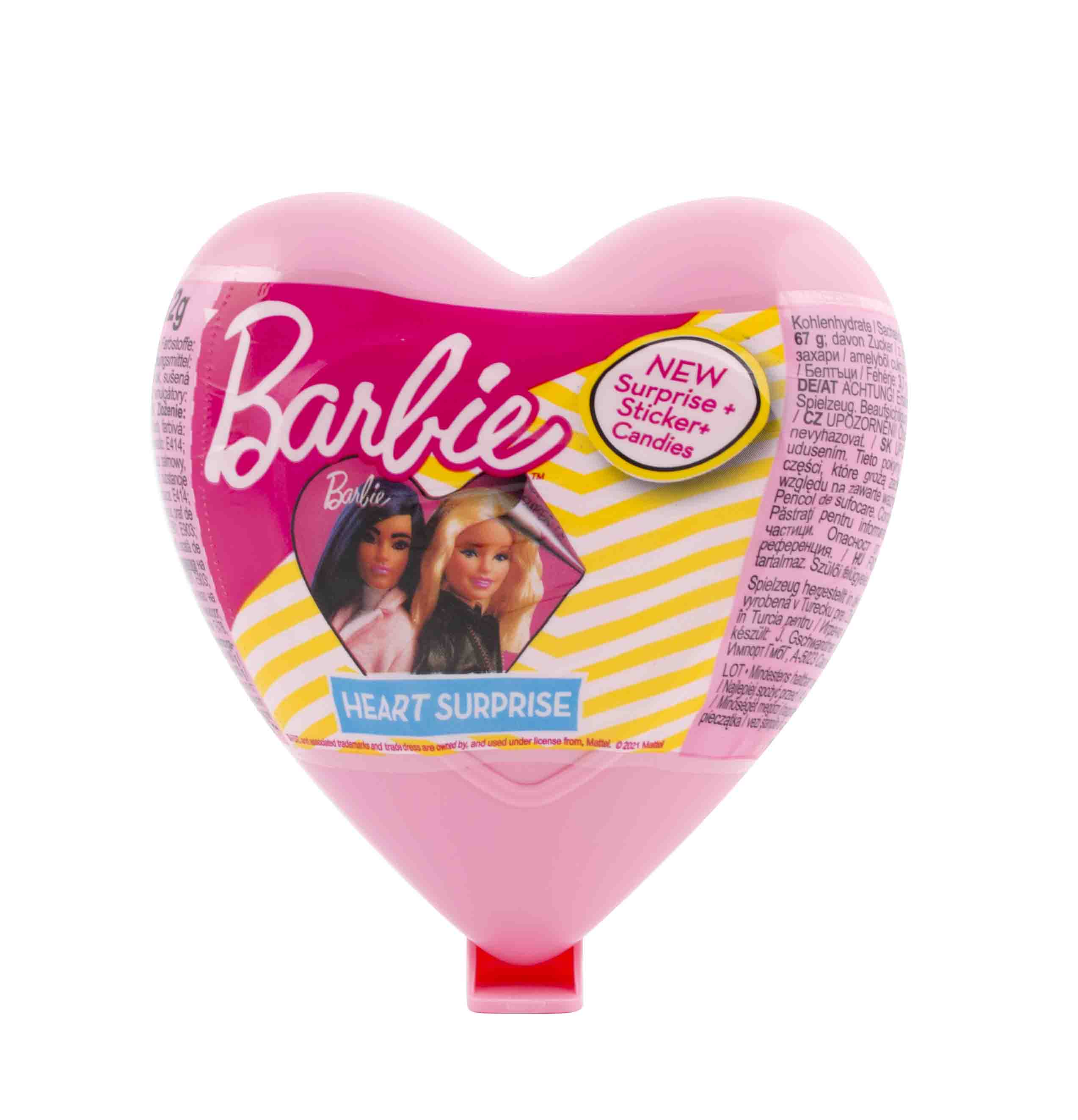 Barbie srdce s cukr.12g a prekvapením x 18ks