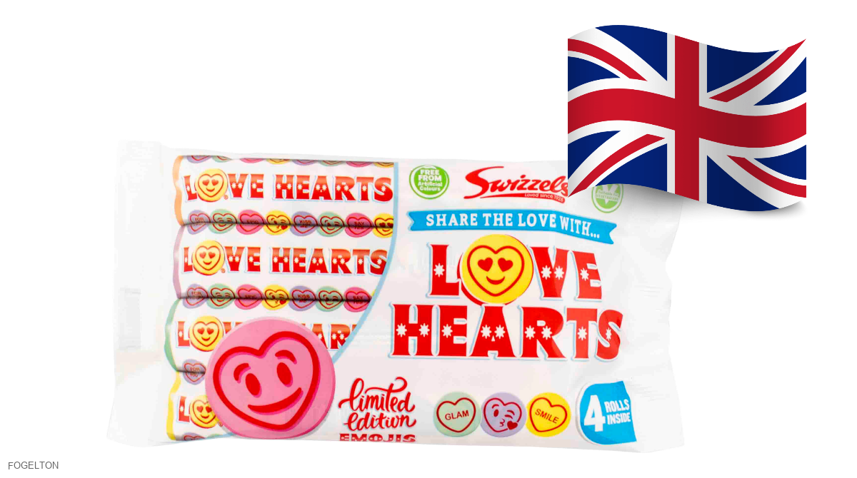 Swizzels šumivé cukríky Love Hearts 4 rolky 105 g