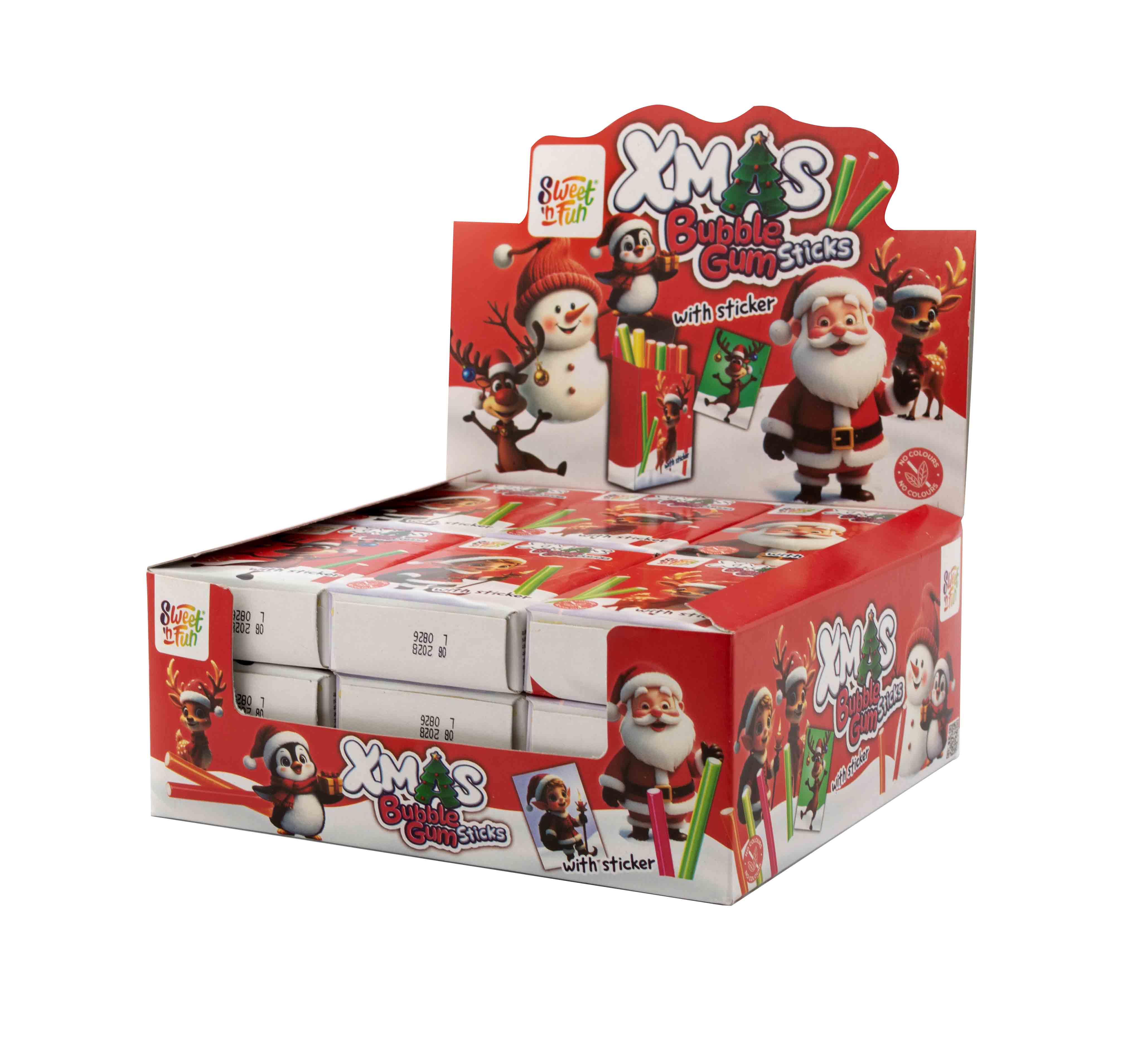 Xmas Bubble Gum ceruzky žuvačky 28g