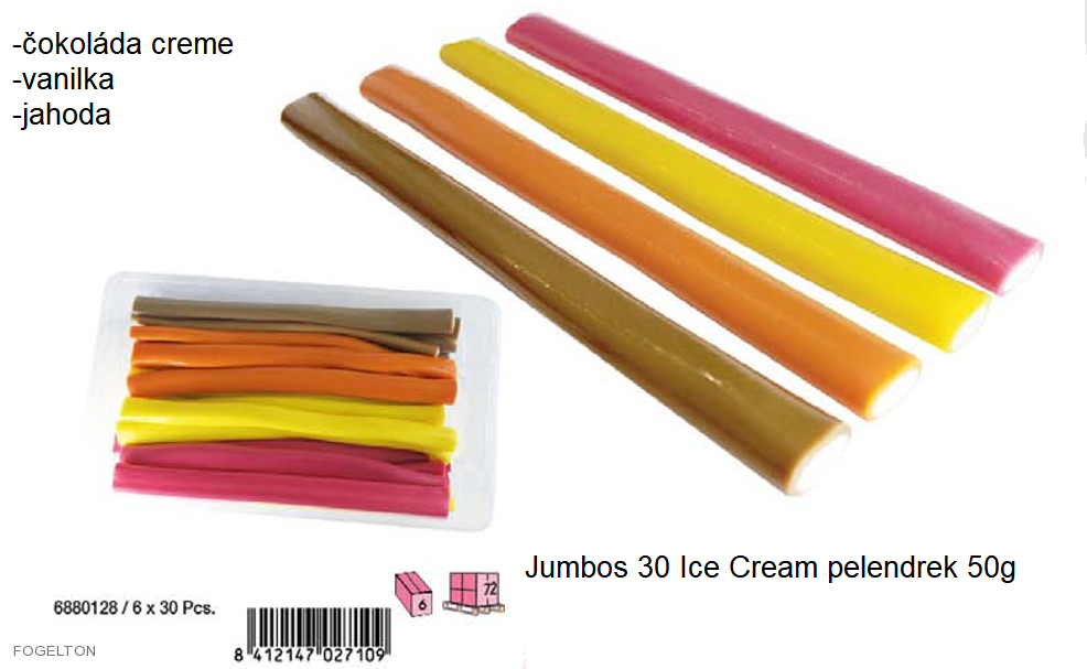 Jumbos 30 Ice Cream pelendrek 50g(30ks)