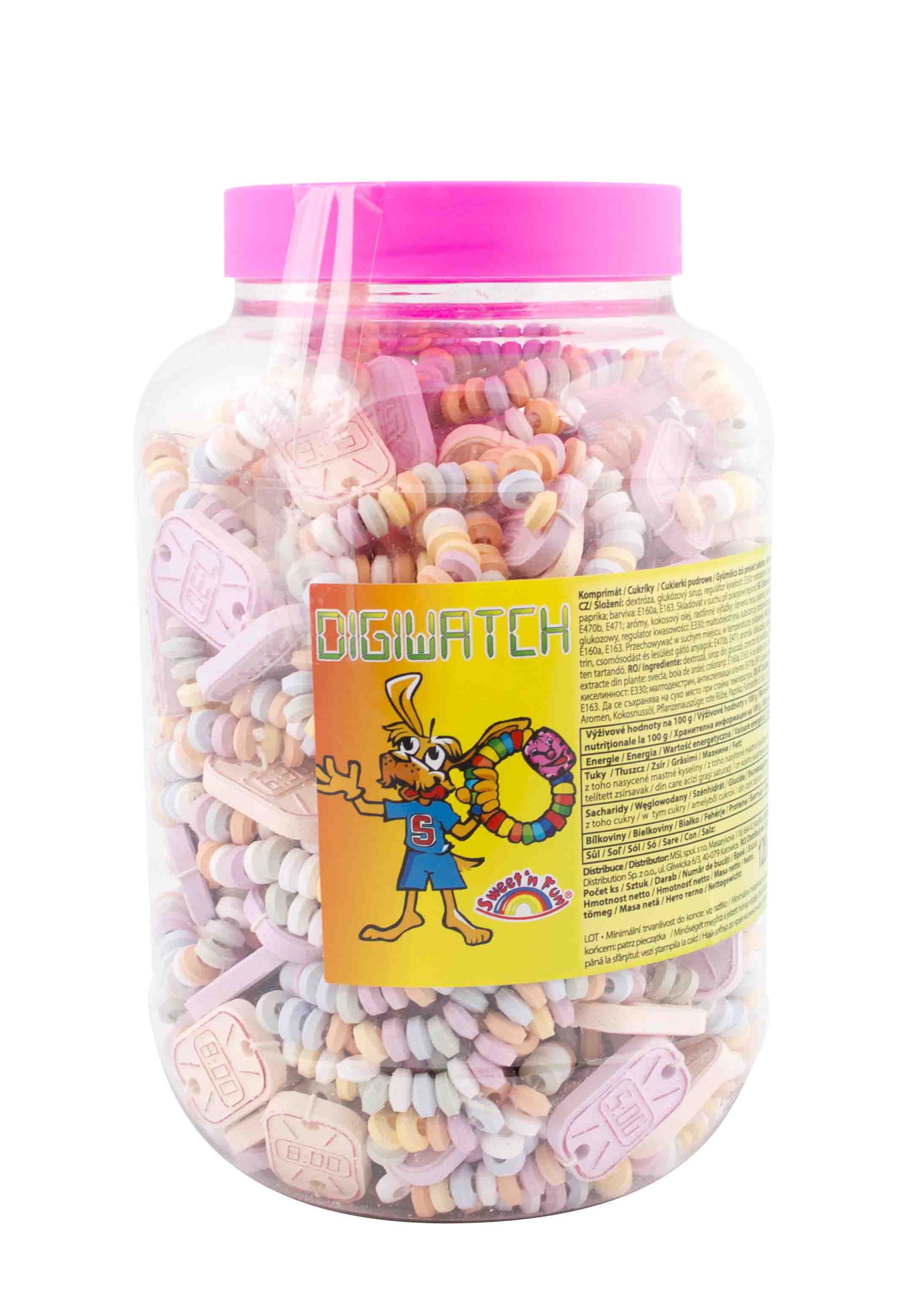 S&F Digiwatch - komprimátové hodinky na gumičke 13,5g x 120 ks