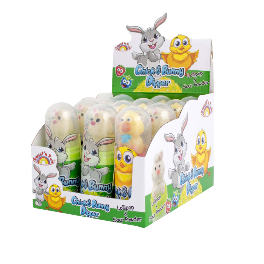 Chick & Bunny Dipper lízanka+cukr. prášok 40g