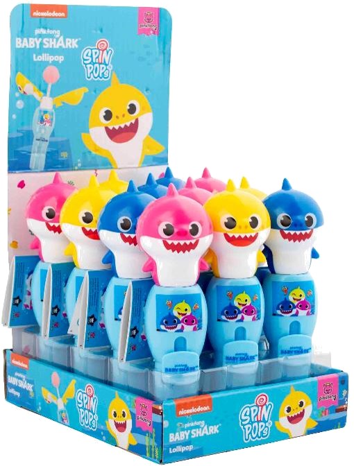Baby Shark  spin pop 8g lízanka x 12ks