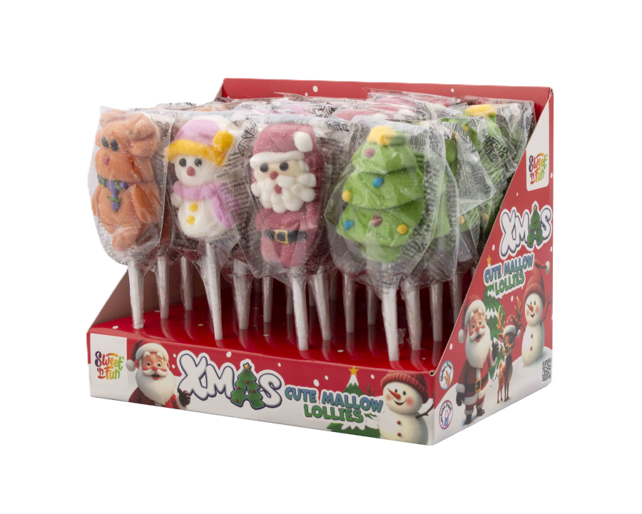 Xmas Cute Mallow Lollipop 11g x 24 ks