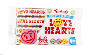 Swizzels šumivé cukríky Love Hearts 4 rolky 105 g